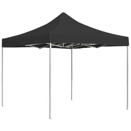 Rantry Professioneller Faltpavillon aus Aluminium, 2 x 2 m, Anthrazit, Außenpavillon für Garten, Balkon, Terrasse, Gartenpavillon, faltbar,