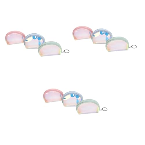 Trousse rangement transparent coloré et étanche lot de 9 pièces