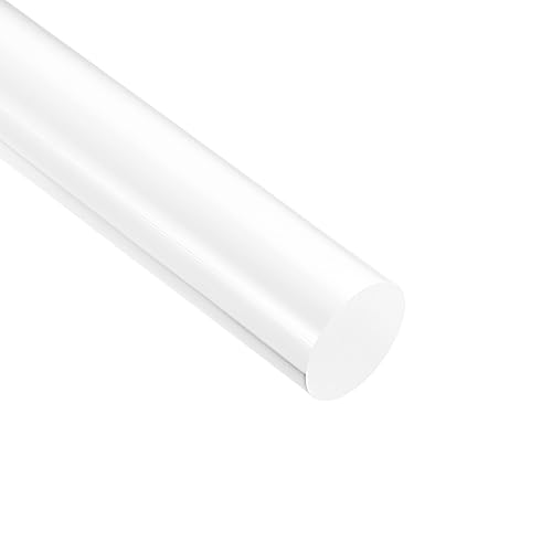 Image of uxcell Acrylic Round Rod, Clear,1 inch Diameter 12-1 /4 inch Length, Solid Plastic PMMA Bar Stick