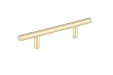 Richelieu Hardware BP30596160 Washington Collection 3 3/4-inch (96 mm) Center-to-Center Satin Brass Modern Cabinet and Drawer Bar Pull Handle for Kitchen, Bathroom, and Furniture