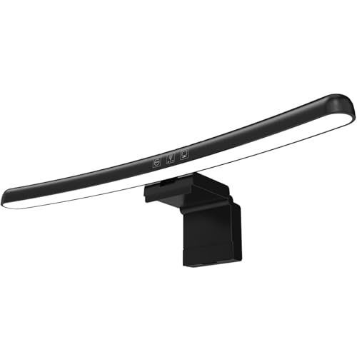 Meichoon Barre lumineuse pour écran d'ordinateur Barre lumineuse pour écran incurvé Trois modes d'éclairage Luminosité réglable Contrôle tactile LE13 A