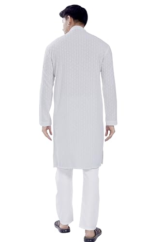 Image of DIVISIVE Men's Sequince Embroidered Cotton Blend Only Slim Fit Kurta