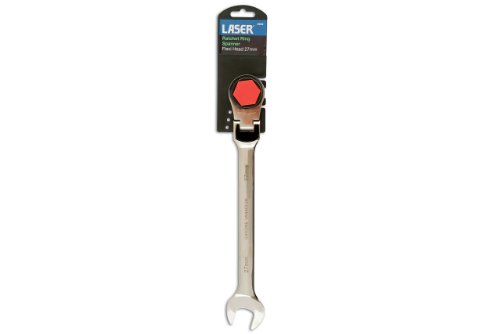 Laser 5589 Flexi-Head Ratchet Ring Spanner 27mm, Chrome - Image 4