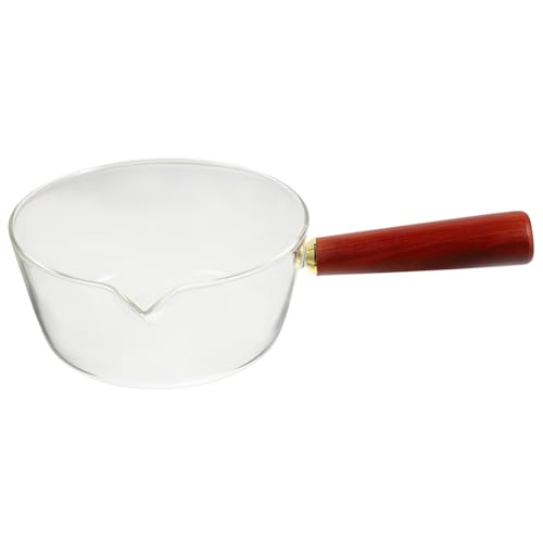 BESTYASH Cacerola de Vidrio Transparente de Borosilicato con Asa Antiadherente Resistente Altas y de Limpiar para Cocinas de Inducción y Gas