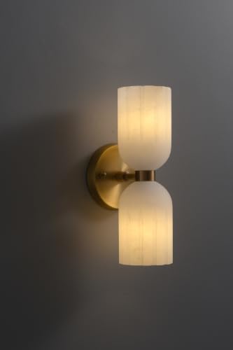 Wisdom Spanish Marble & Brass Wall Sconce – Medieval Vintage