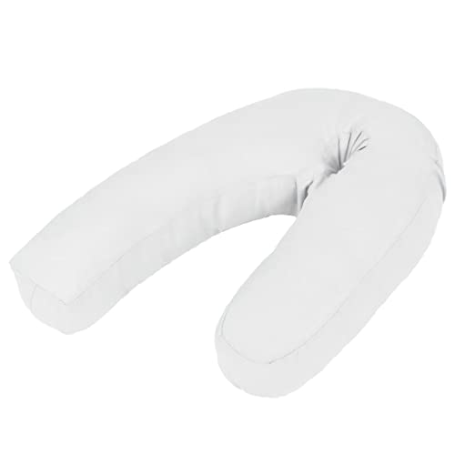 Genérico Almohada de Embarazo con Forma de J 54x(36-43) cm Blanca,Bebés y niños pequeños,Lactancia y alimentación,Almohadas de lactancia-132973