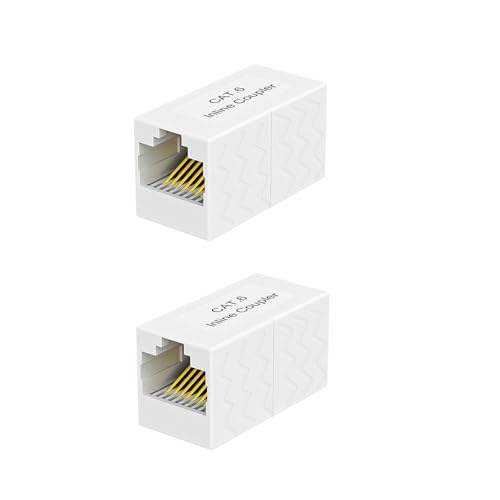 Adaptateur RJ45 Femelle vers Femelle pour Rallonge Câble Réseau Cat5E Cat6 Cat7 Lot de 10 Blanc