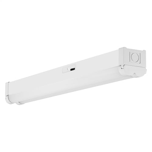 Image of Sylvania 2ft LED Shop Light Double Barrel, 3 CCT (3500 /4000 /5000K) Select, 20W, 2200 LMS, Dimmable LED Shop Lights for Garages, White - 1 Pack (66737)