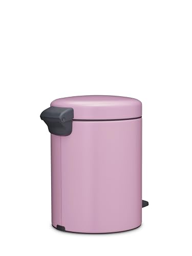 Image of Brabantia NewIcon Pedal Bin 1.3 Gallon /5L (Lilac Pink), Soft-Closing Kitchen Garbage Can, Step-On Trash Can with Removable Inner Bucket, PerfectFit Trash Bag Pack Included
