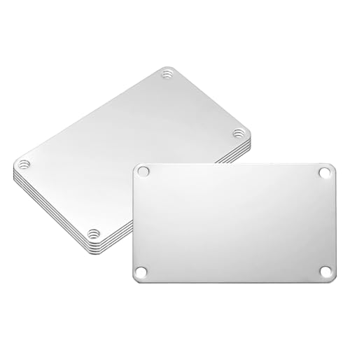 Plaques nominatives vierges gravure laser rectangle acier inoxydable 304 miroir avec trous