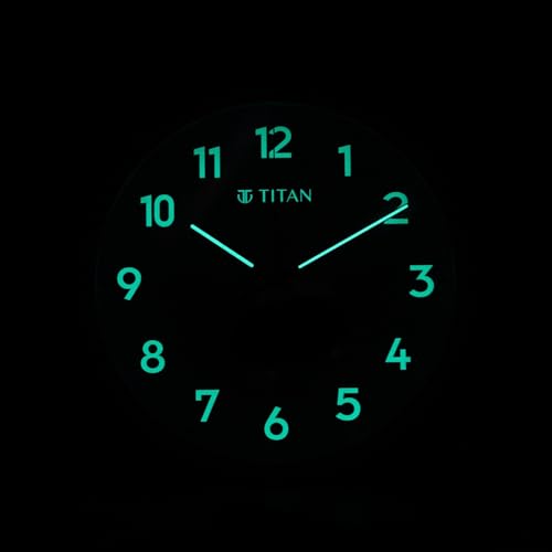 Image of Titan Lume Wall Clock with Luminous Dial & Hands, Silent Sweep, Model W0012PA02 | 30 cm x 30 cm x 5 cm