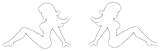 Mudflap Girl Stickers Pack of 2 Forward and Reverse Vinyl 5'x3.3' (White)
