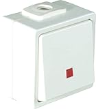 OPUS® AQUA Ausführung Heizung Notschalter, 2-polig, rote Linse, Farbe reinweiß