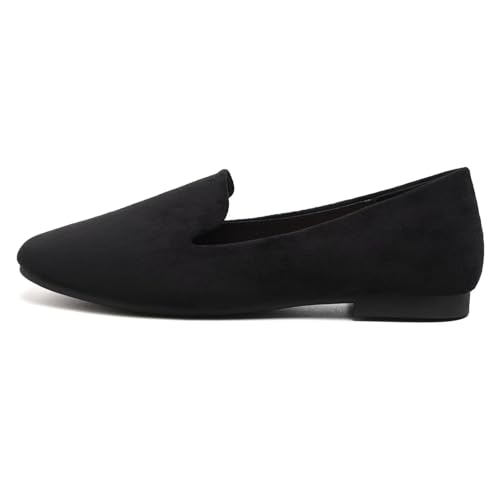 Image of Dear Time Women's Closed Toe Flats Shoes Comfortable Office Slip-on Casual Loafer Flats