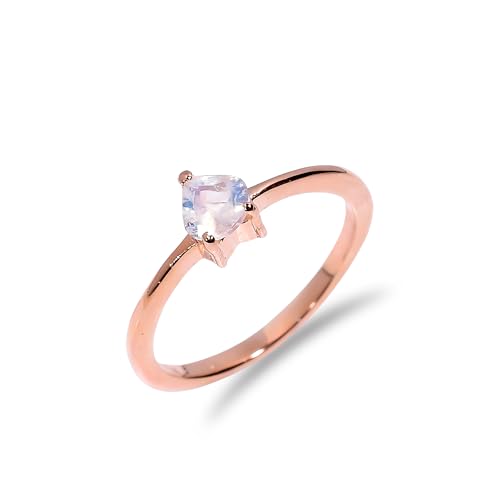 Bague de promesse de mariage en argent et pierre de lune véritable