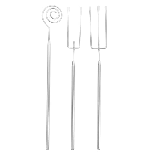 HOLIDYOYO Set of 3 Stainless Steel Forks Hot Pot Forks Ergonomic Handle Dishwasher Safe