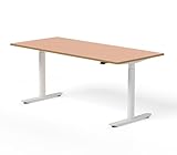 ofinto Elektrisch höhenverstellbarer Bürotisch Rise 120cm x 80cmTischplatte: Pink; Beine: Weiß ; Mit Kabelmanagement-System; Schreibtisch Sitz-Steh