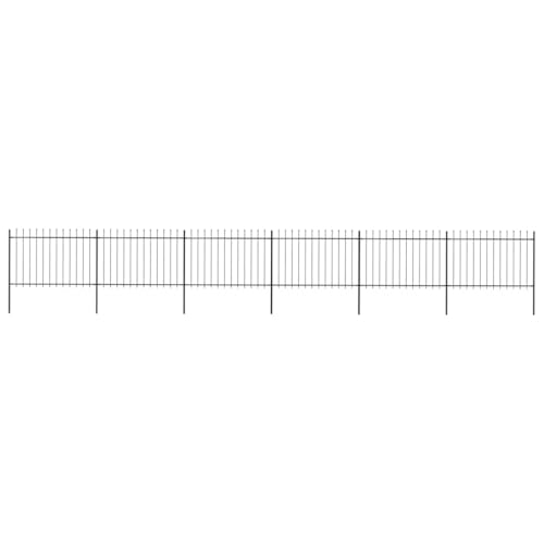 vidaXL Recinzione da Giardino con Punta a Lancia in Acciaio 1070x120 cm Nero