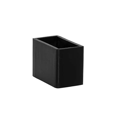 Flyshop Lot de 4 Embouts rectangulaires en Silicone pour Pieds de Chaise Anti-Rayures 15 x 30 mm (1,5 x 3,0 cm), Noir Cover