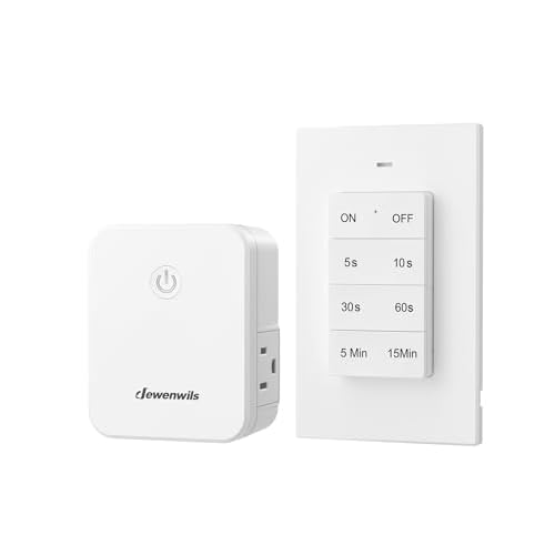 DEWENWILS Remote Control Outlet with Magnetic Base, 100 FT RF Signal Wireless Outlet, Wireless Light Switch, 15A/1875W Remote Outlet Switch for Lamps, Fans, Household Appliance 1 Magnetic Sw