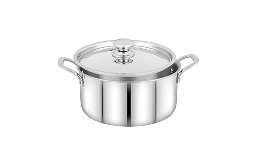 Image of Pigeon Trinity Triply 9 Pc Stainless Steel Cookware Set - Kadai 2100ml with lid | Fry pan 1200ml | Saucepan 1700ml with lid | Casserole 3500ml | 2 Ladles | ISI Certified