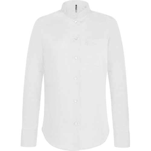 Kariban Chemise COL Mao Manches Longues Femme - Blanc, S, Femme