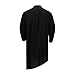 Mens Kaftan Thobe Cotton Linen Muslim Tunic Shirt Long Sleeve Stand Collar Button Up Robe Casual Dress Gown Arabic Clothing 02 Black Medium