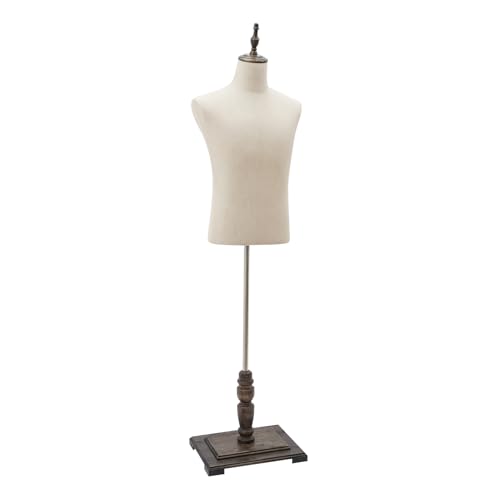 Etrhdfyts Mannequin de couture pour homme - Hauteur réglable de 150 à 180 cm - Buste de mannequin - Présentoir pour vêtements et vêtements - Beige - Lin...