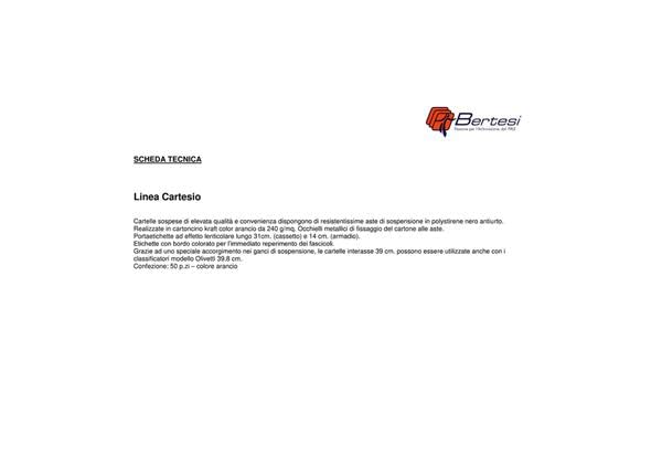 Cartelle sospese laterali per armadi CARTESIO 33 cm fondo a V arancio