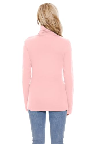 Image of TAIPOVE Cotton Fleece Lined Turtleneck Top for Women Long Sleeve Mock Turtle Neck Lightweight Sweater Thermal Underwear Shirt