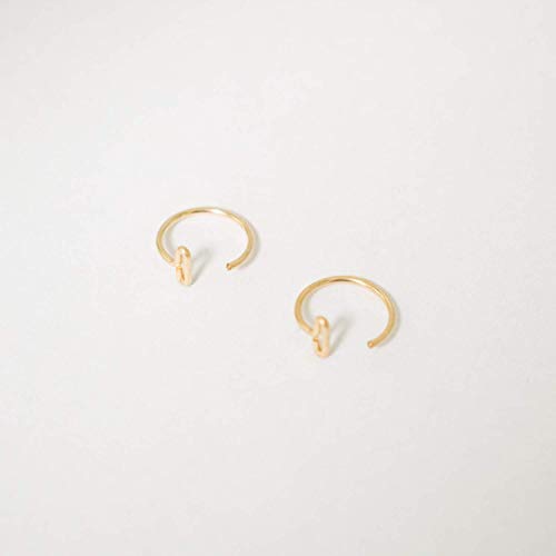 Miniatura 2 de Tiny Bar Studs Hugging Hoops Huggie Earrings Hug Earings