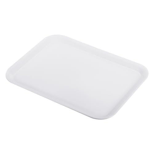 PATIKIL 10.4x7.9 Rápida Comida Bandeja, Plástico Servicio Bandeja Reutilizable Multiuso Rectángulo Bandeja para Cafetería Restaurante Casa Cocina, Blanco