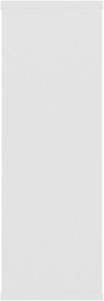 White Floating Wall Shelf, Engineered Wood, 40.9" L x 7.9" W x 23.0" H, Modern Ledge Shelves for Living Room, Bedroom, Bathroom Decor, 3-Compartment Storage