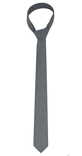 Image of Kebocis Mens Solid Color Cotton Necktie for Men