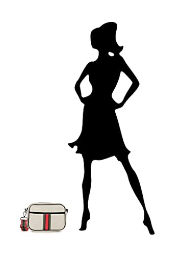 Haute Shore - Drew Roma Crossbody, Beige W/Olive, Black, & Red Stripe2