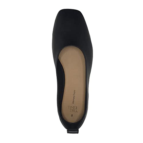 Time and Tru Women's Soft Square Toe Ballet Flats4
