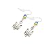 Ukrainian Flag Earrings, Handmade Silver Tryzub Earrings, Pray for Ukraine Jewelry, Ukrainian Symbol Jewelry, Ukrainian Emblem Earrings, Yellow and Blue Jewellery, Support Ukrainian Sellers
