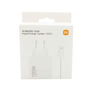 Xiaomi 120W HyperCharge Combo (Type-A) – Cargador de 120W, Puerto USB, Cable USB-C, identificación Inteligente de Dispositivos, Blanco (Versión ES)