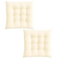 TioRacY 2er Set Sitzkissen 40x40 cm (Beige)- Weiche Indoor & Outdoor Sitzpolster, waschbare Stuhlkissen für Gartenstühle und Esszimmer