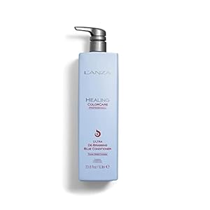 L’ANZA Healing ColorCare Ultra De-Brassing Professional Blue Conditioner – Color Toning Haircare to Eliminate Unwanted Brassiness, Sulfate-free Formula (33.8 Fl Oz)