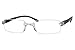 Produktbild Lesebrille rahmenlos transparentes Gestell schöne eckige Form schmale schwarze Bügel randlos für Damen Herren leicht sehr modern extra lange Bügel, Dioptrien:Dioptrien 1.0