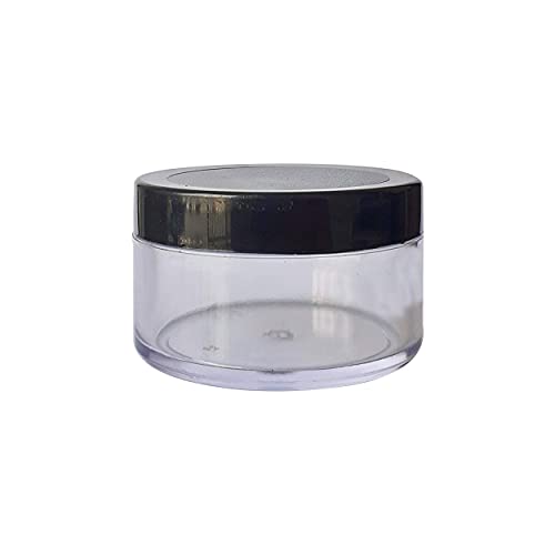 Image of Zenvista Meditech Cosmetics Shan Jars, 50 gm with Matte Finish Black Lids, for Lip Balms, DIY Skin Care - Pack of 3