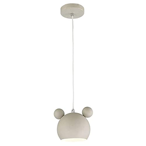 Lampada a sospensione a forma di topo simpatico cartone animato Lampadario Fitting Fun Camera da letto per bambini E27 Lampada da soffitto Paralume in ferro battuto Lampade a sospensione (White)