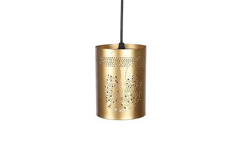 Image of BENE Kyle Pendant Lamp, Mild Steel Indoor Modern Hanging Lamp, E-27 Base Ceiling Hanging Light for Home Decor, Kitchen, Living Room, Bedroom, 10 cm (Golden, Pack of 2 Pc)