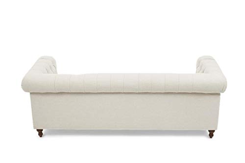 Wooden Furniture City Hand Crafted Luxuary Sofa for Living Room, Offices, Hallways (Beige, Three_Seater)