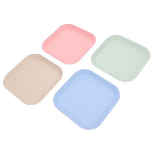 Mikikit 4pcs Cat Bowls Nonslip Feeding Plates for Kittens and Legged Cats Easy to Dishwasher Safe Pet Food Dishes