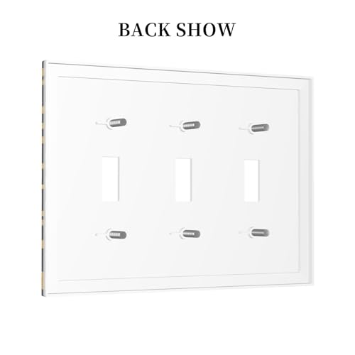 Decorative Switch Plate Covers Black Background with Golden Spiderweb Spider 3 Gang Light Switch Cover Plate Triple Toggle Wall Plate Light Switch Covers for Bedroom Home Decor