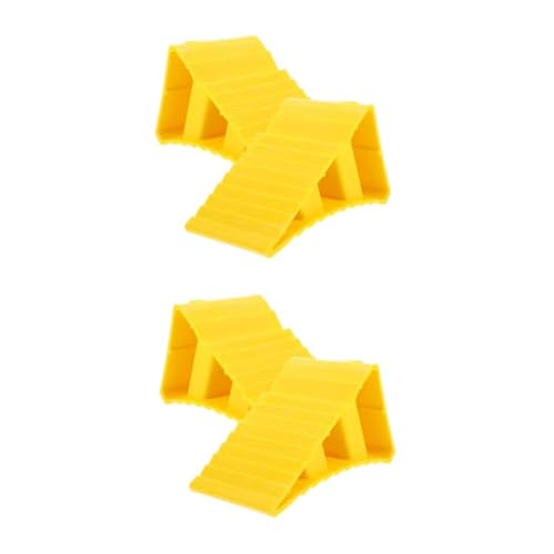 MUCKLILY 2 Juegos Retenedor Antideslizante Motoazadas Motoenxada Correas De Amarre De Rueda Correas De Rueda Remolque para Coche Bloque Antideslizante del Coche Caucho Yellow 2 Piezas * 2