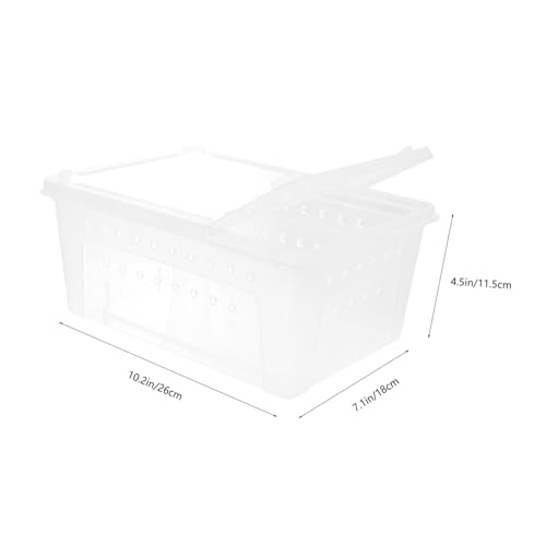 Gadpiparty Transparente Reptilienfutterbox, Robuste Langlebige Kunststoff Aufzuchtbox mit Doppelöffnung (26x18x11.5 cm), Tierfreundliche Pflegeleichte Box für Spinnen, Eidechsen, Schlangen und Kleine