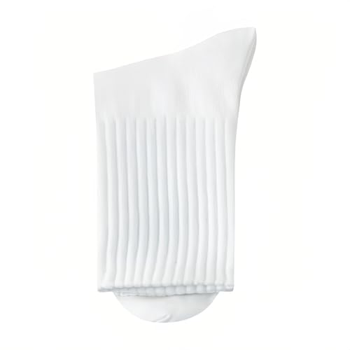 2 Pairs Men's Solid Crew Socks Casual Socks Crew Knit Socks Size 8-133